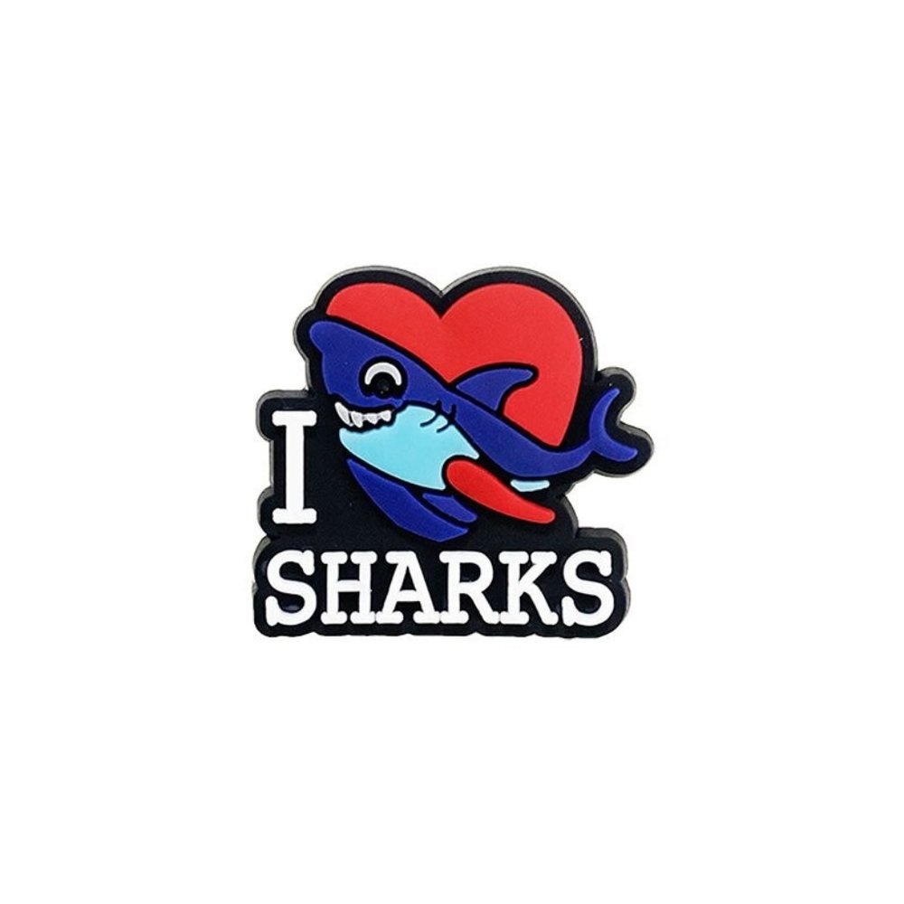 I love Shark Croc Charm
